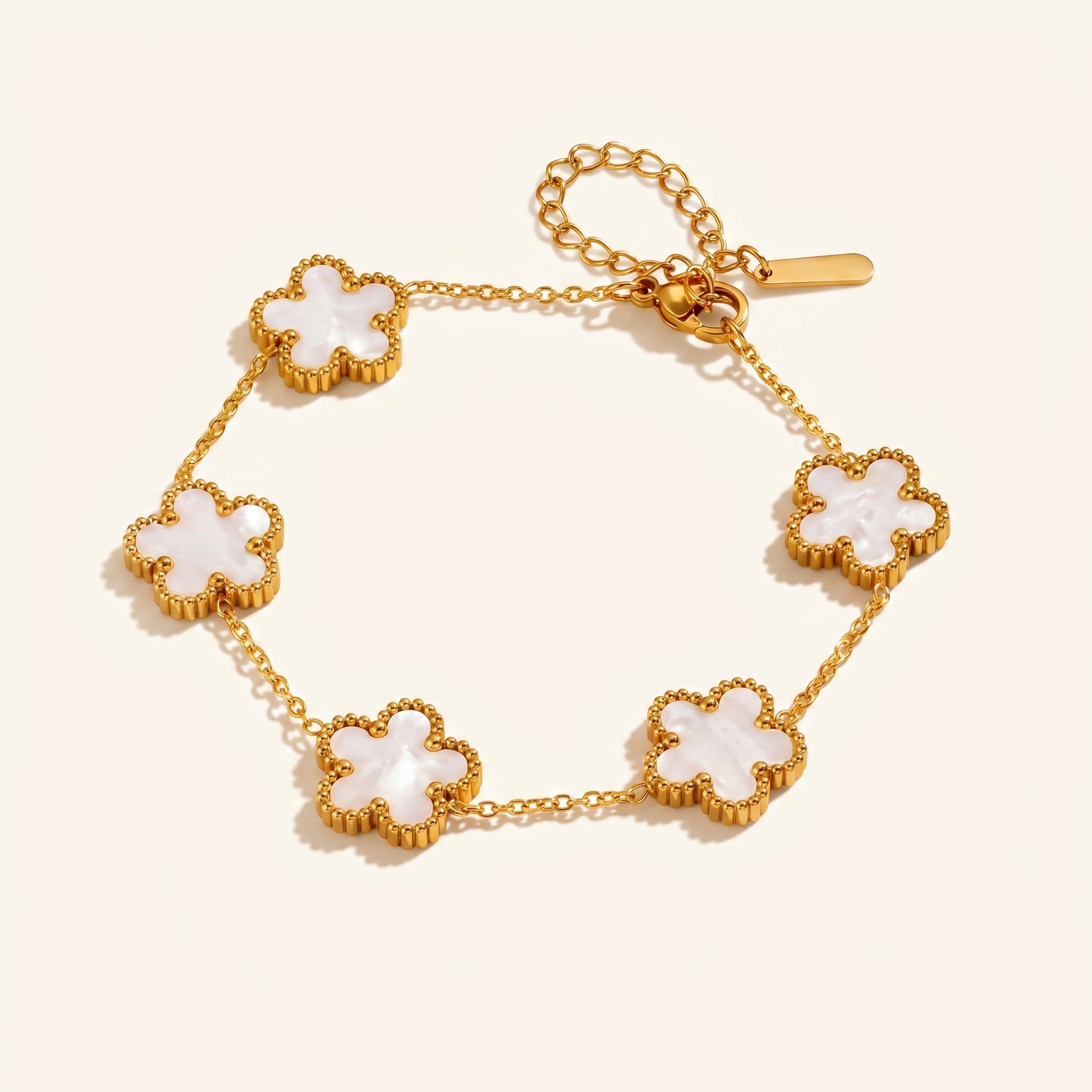 Gold & White Bloom Bracelet