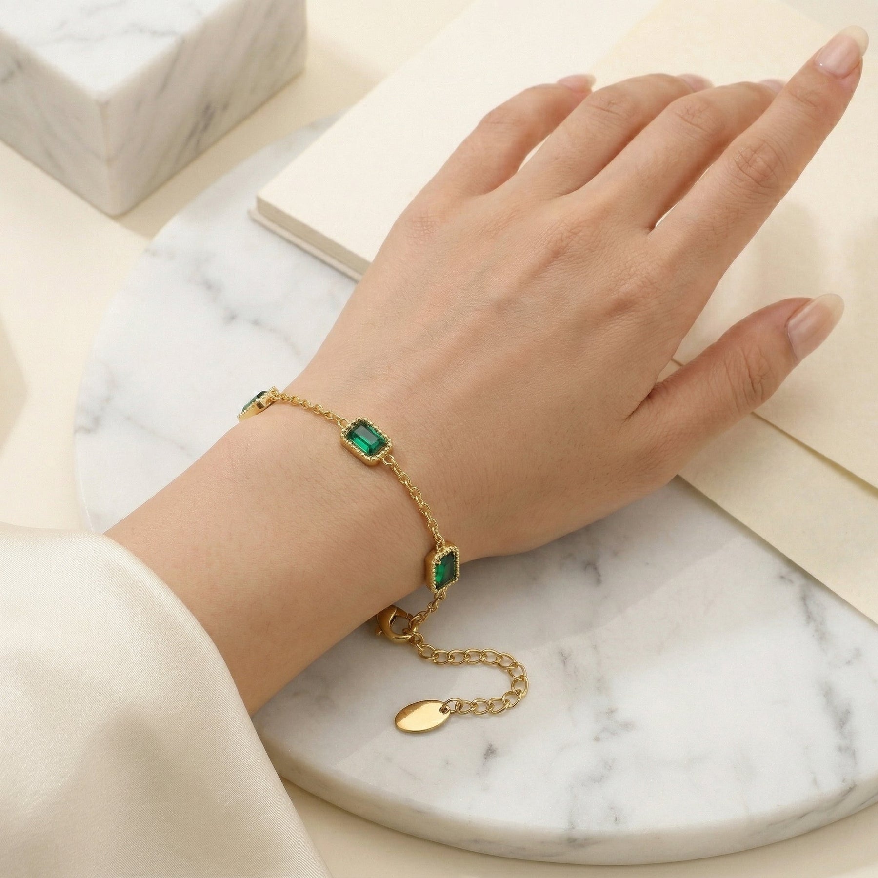 Trinity Emerald Bracelet