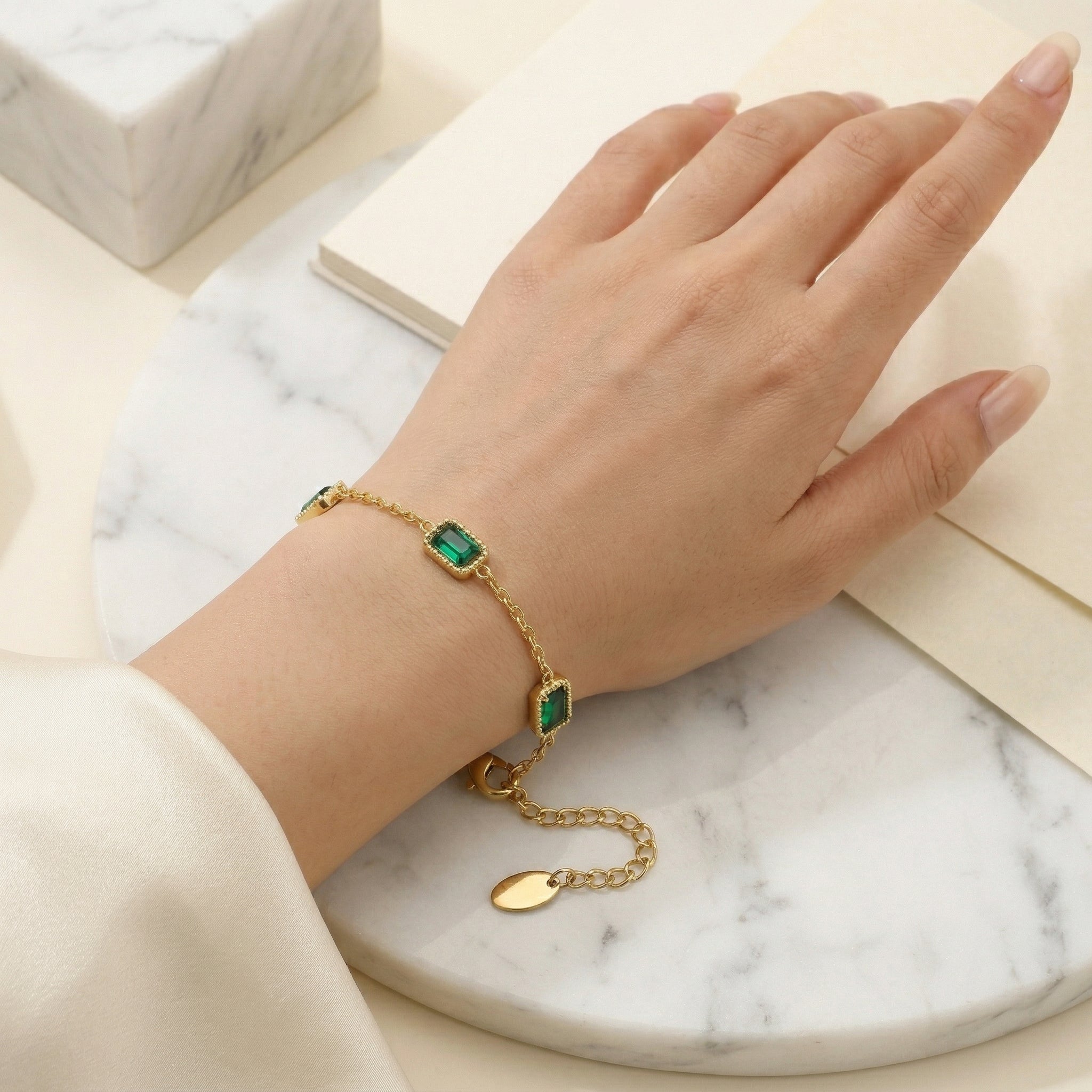 Trinity Emerald Bracelet