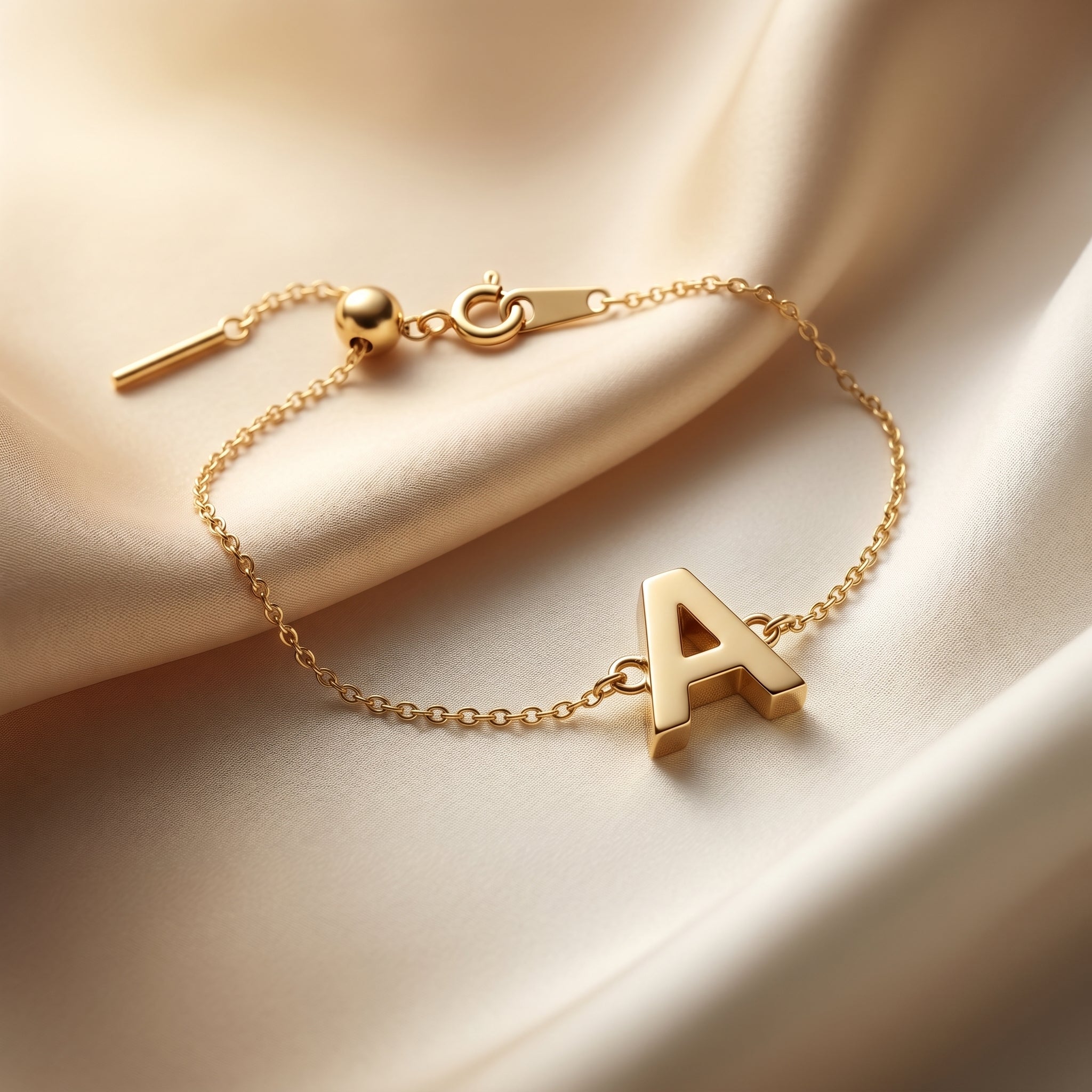 Delicate Initial Charm Bracelet