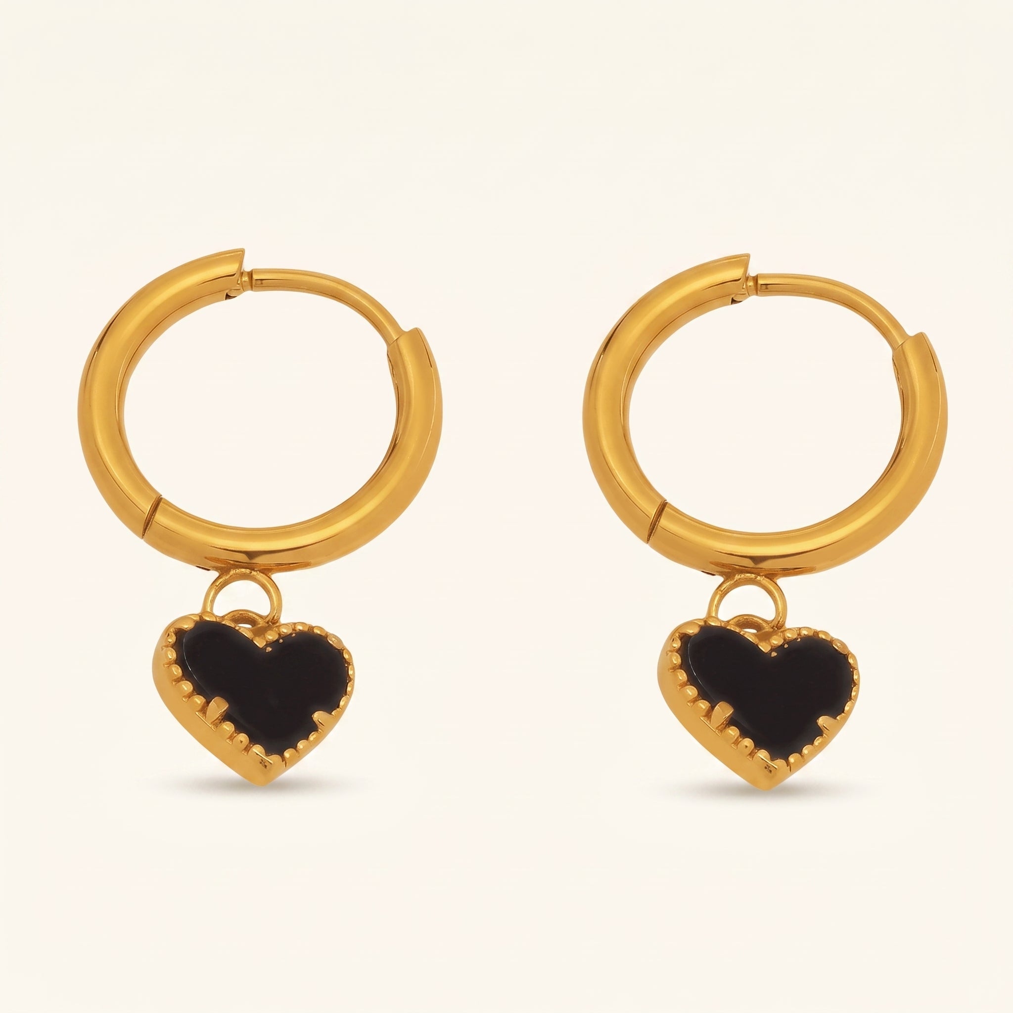 Halo Black Heart Hoop