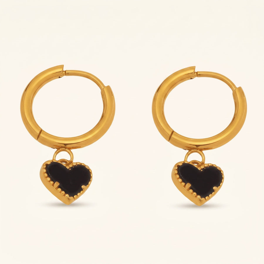 Halo Black Heart Hoop