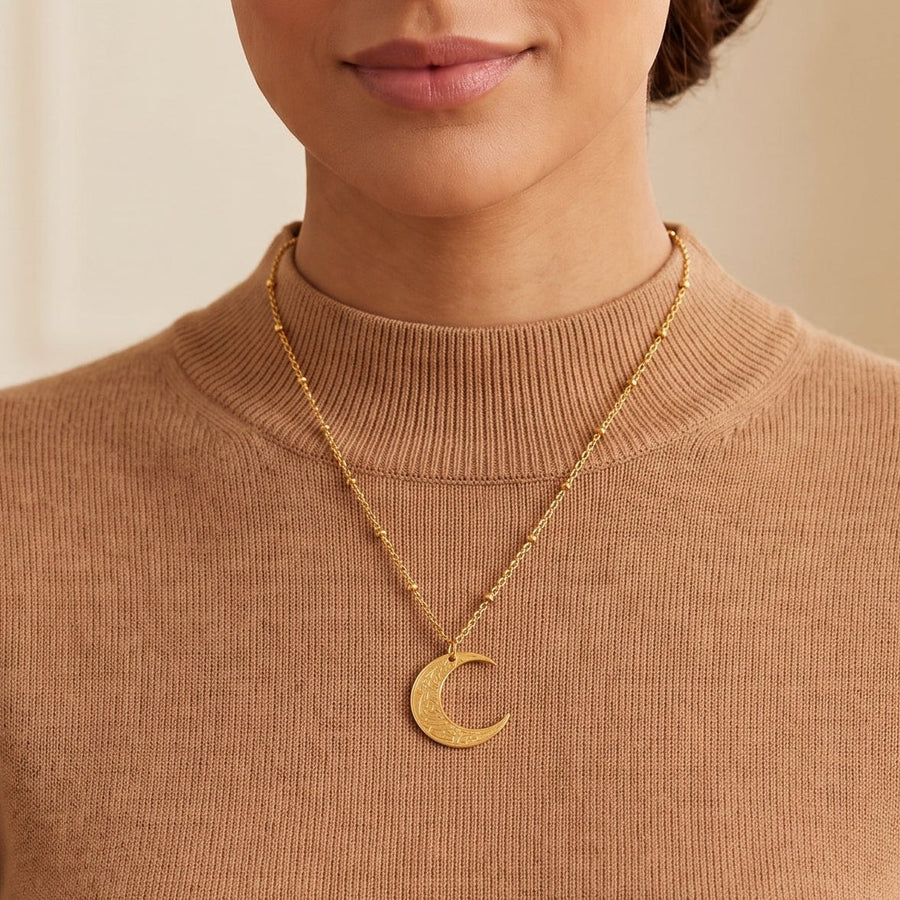 Hardship & Ease Crescent Necklace