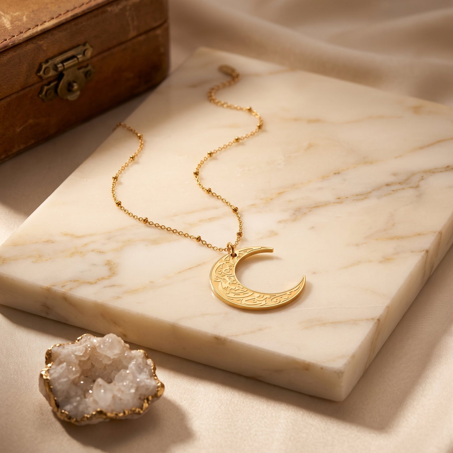 Hardship & Ease Crescent Necklace