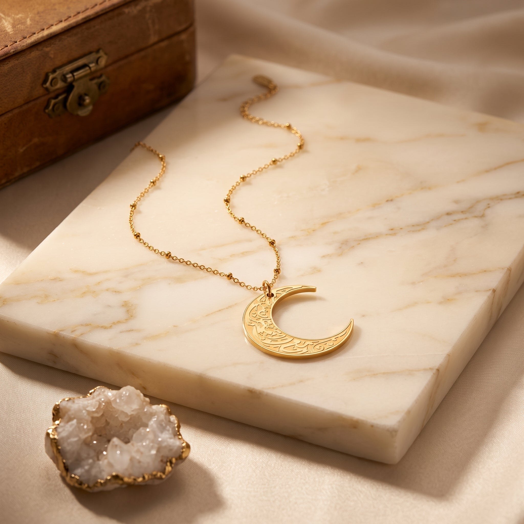 Hardship & Ease Crescent Necklace