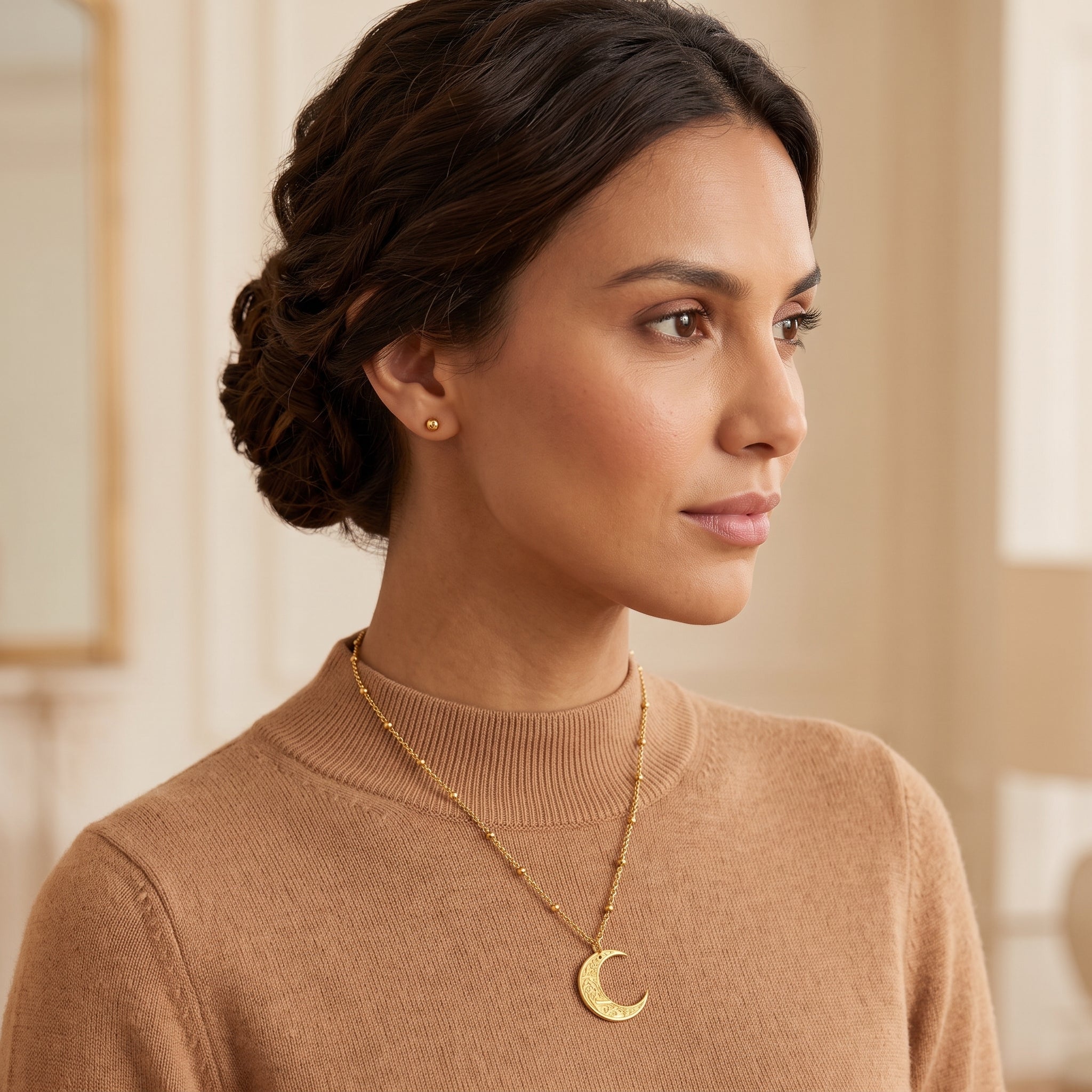 Hardship & Ease Crescent Necklace