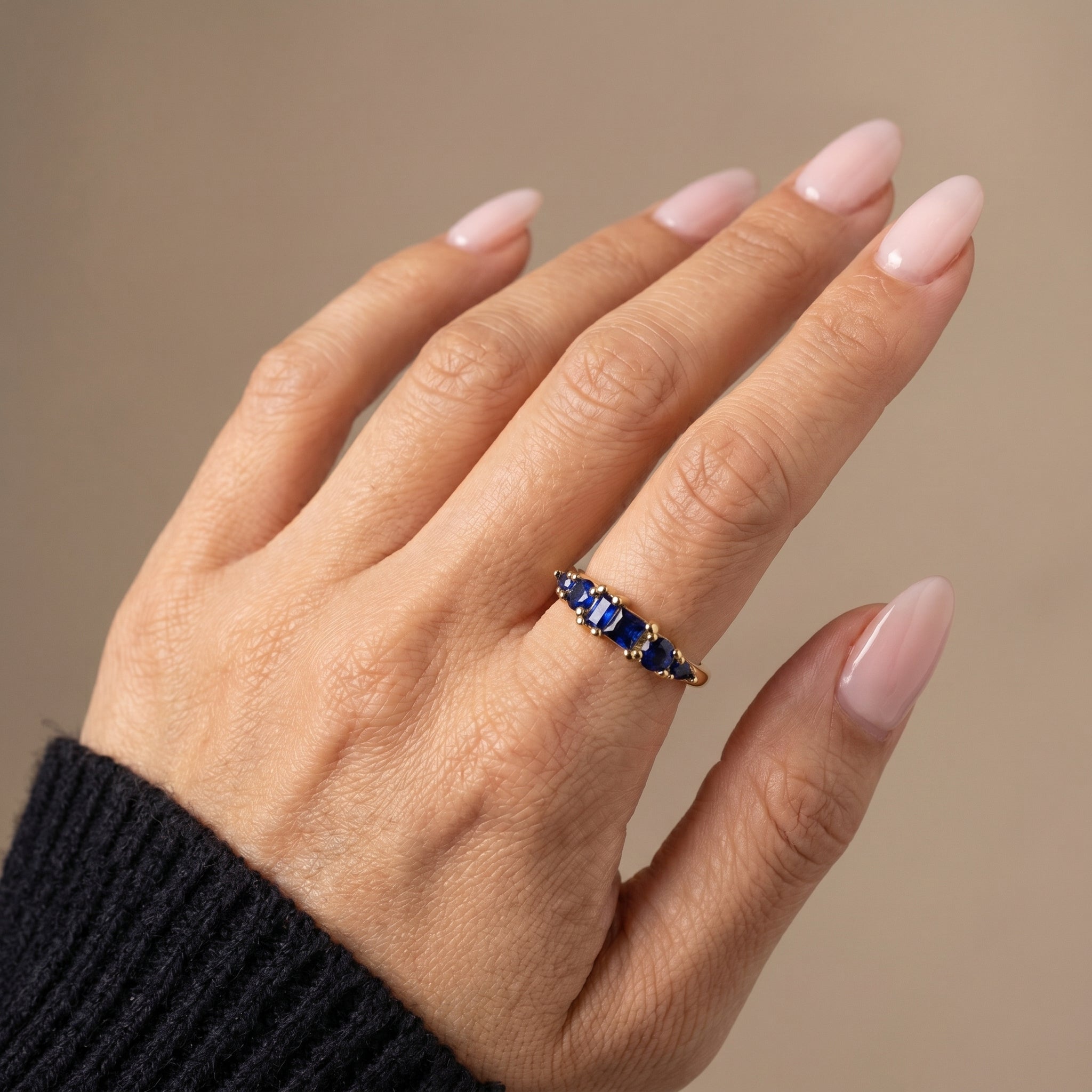 Layered Bell Gem Ring
