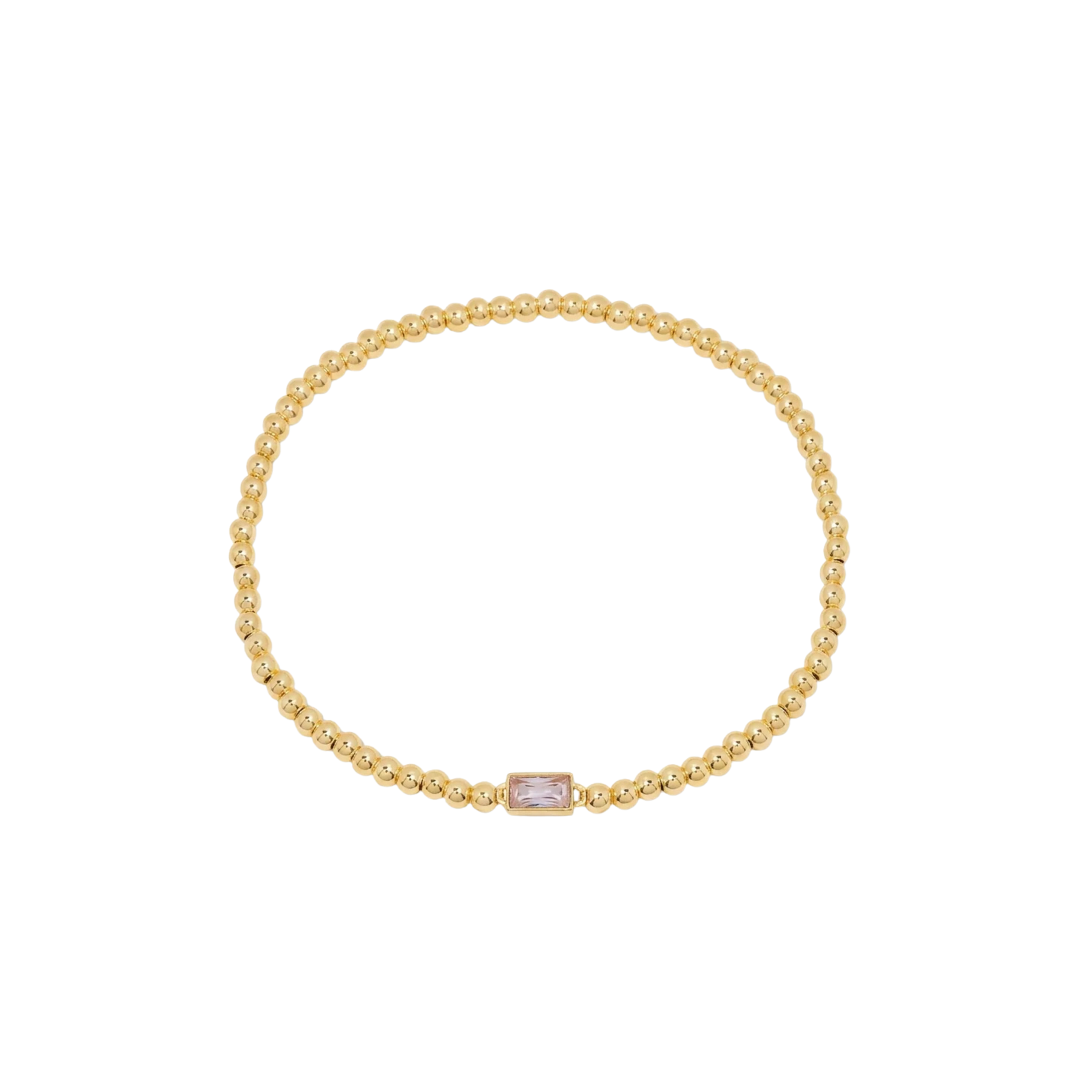 Gold Bead Gem Bracelet