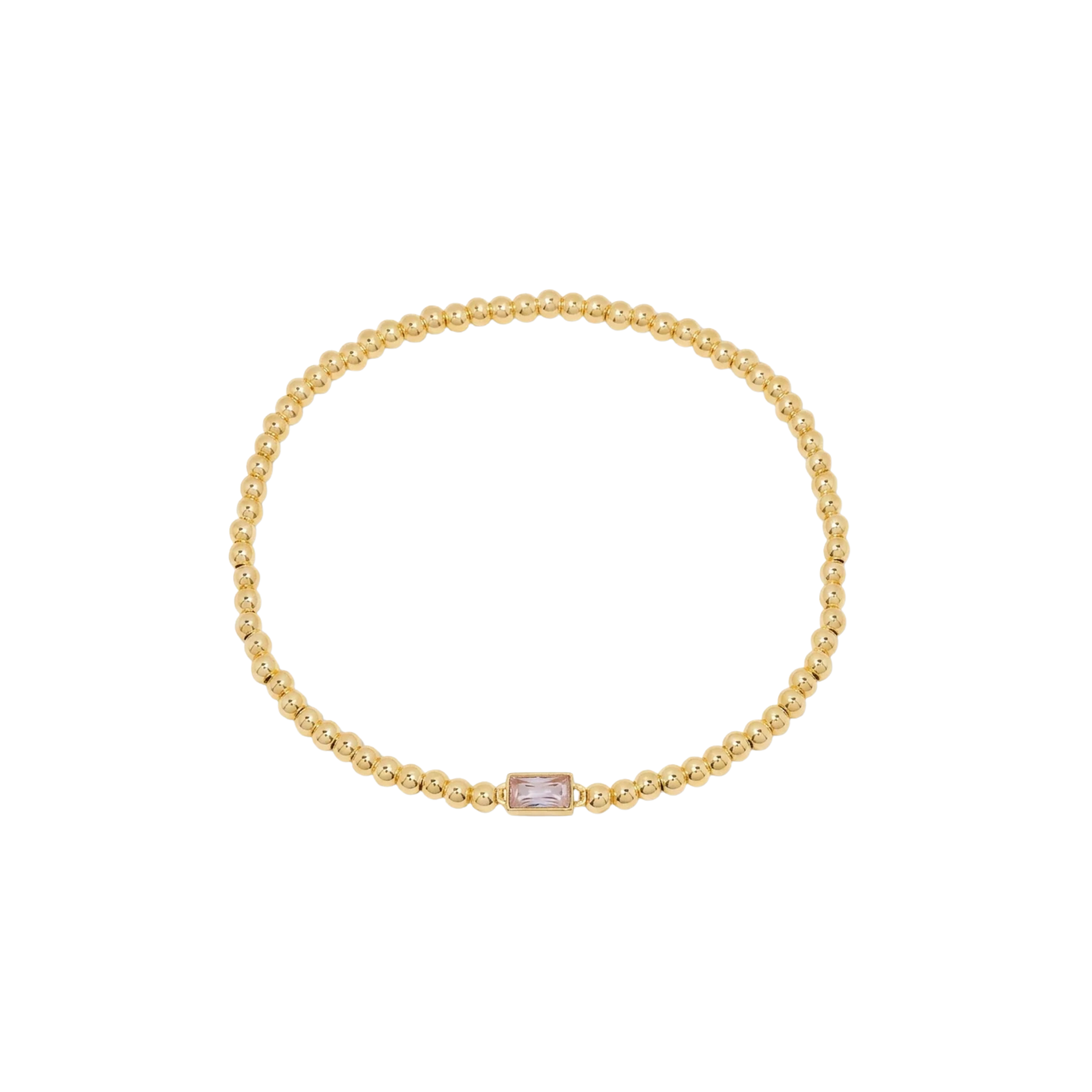 Gold Bead Gem Bracelet