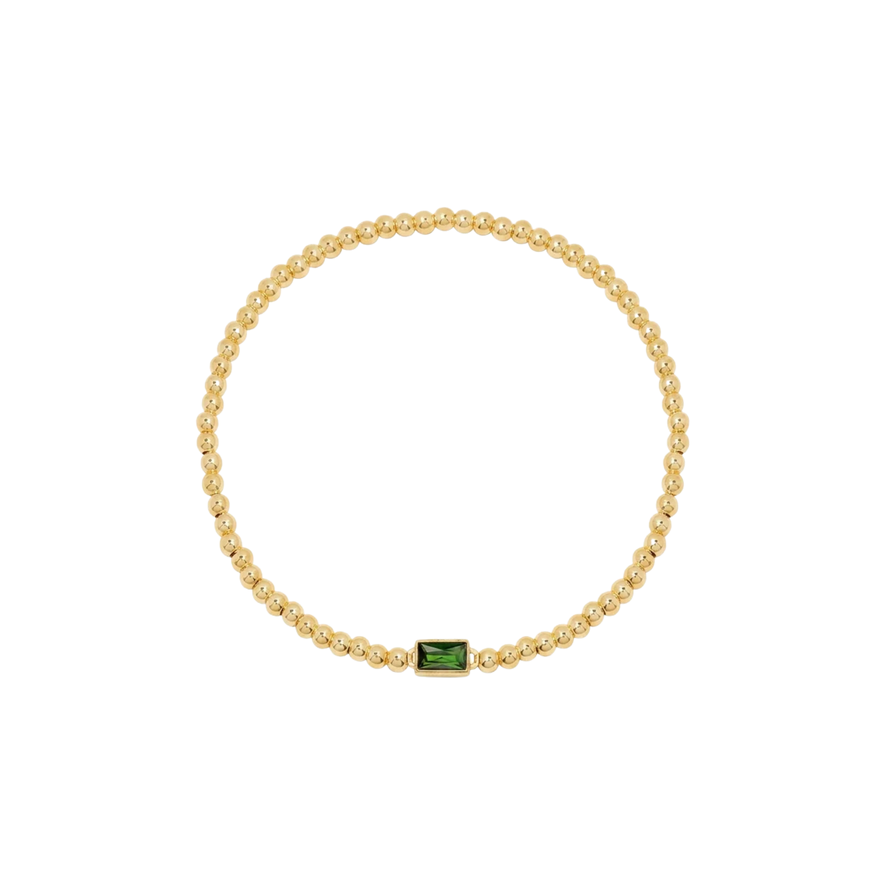 Gold Bead Gem Bracelet
