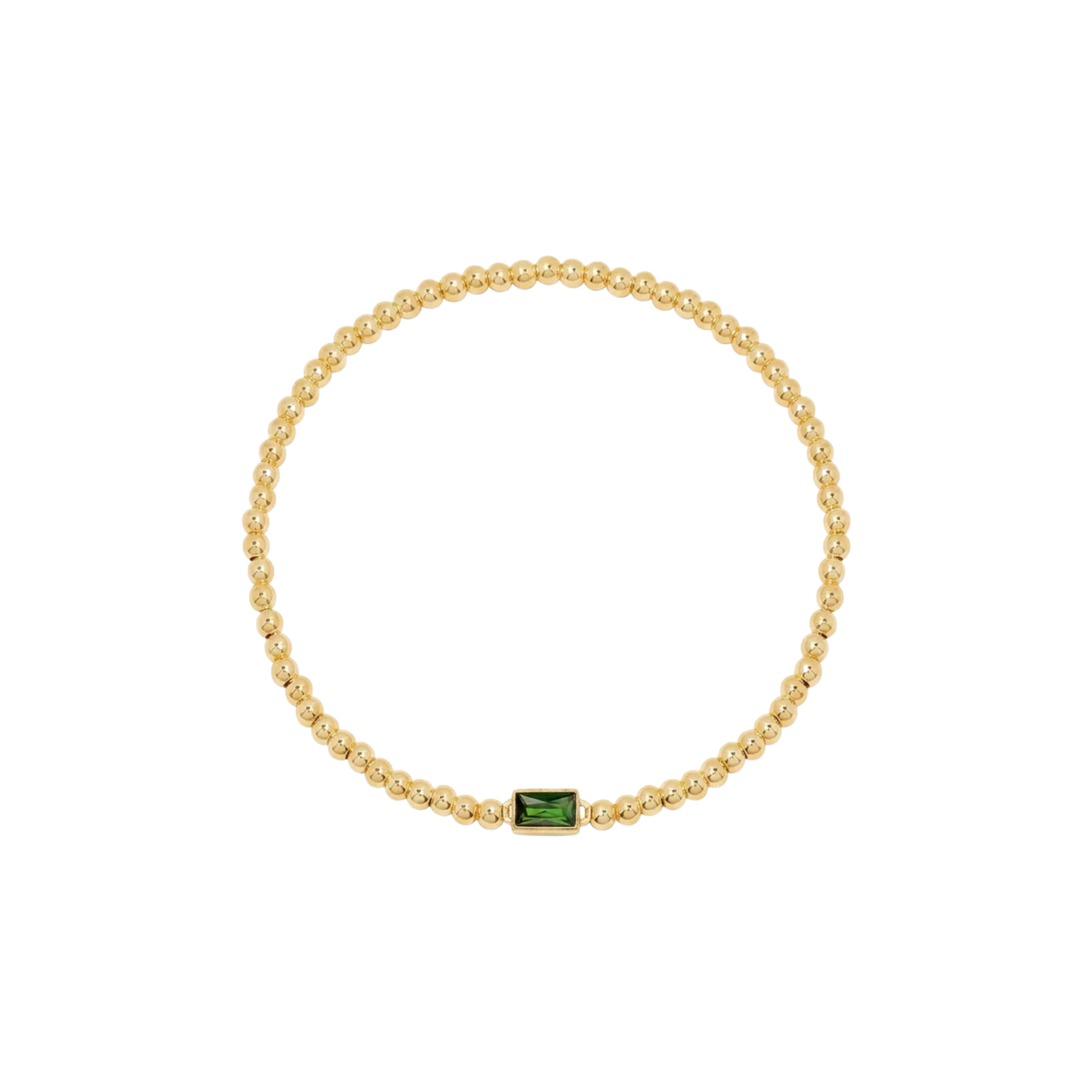 Gold Bead Gem Bracelet