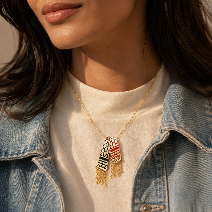 Qamar Keffiyeh Necklace