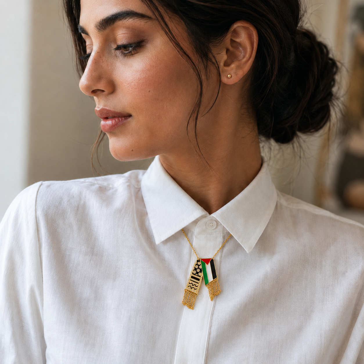 Qamar Keffiyeh Necklace