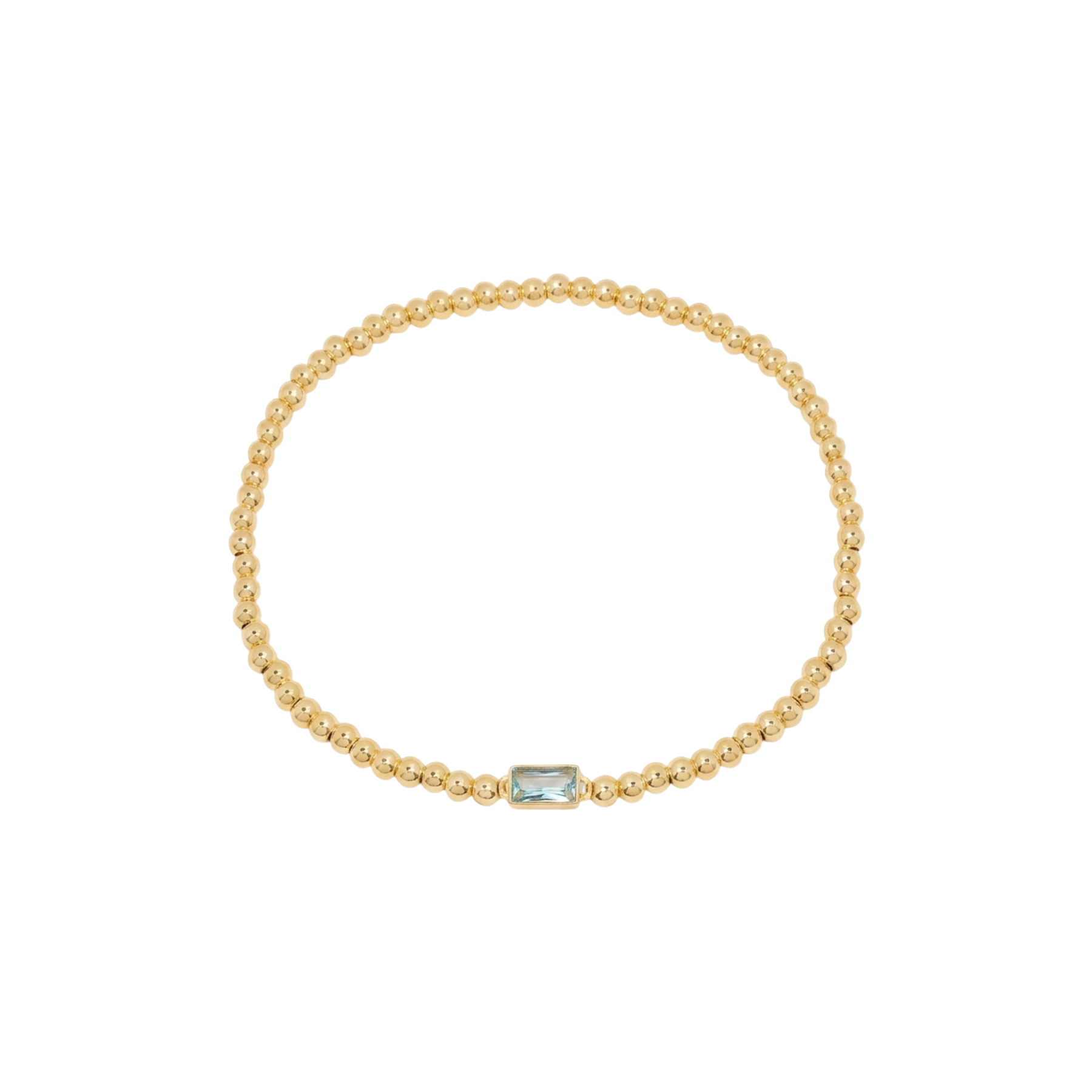 Gold Bead Gem Bracelet