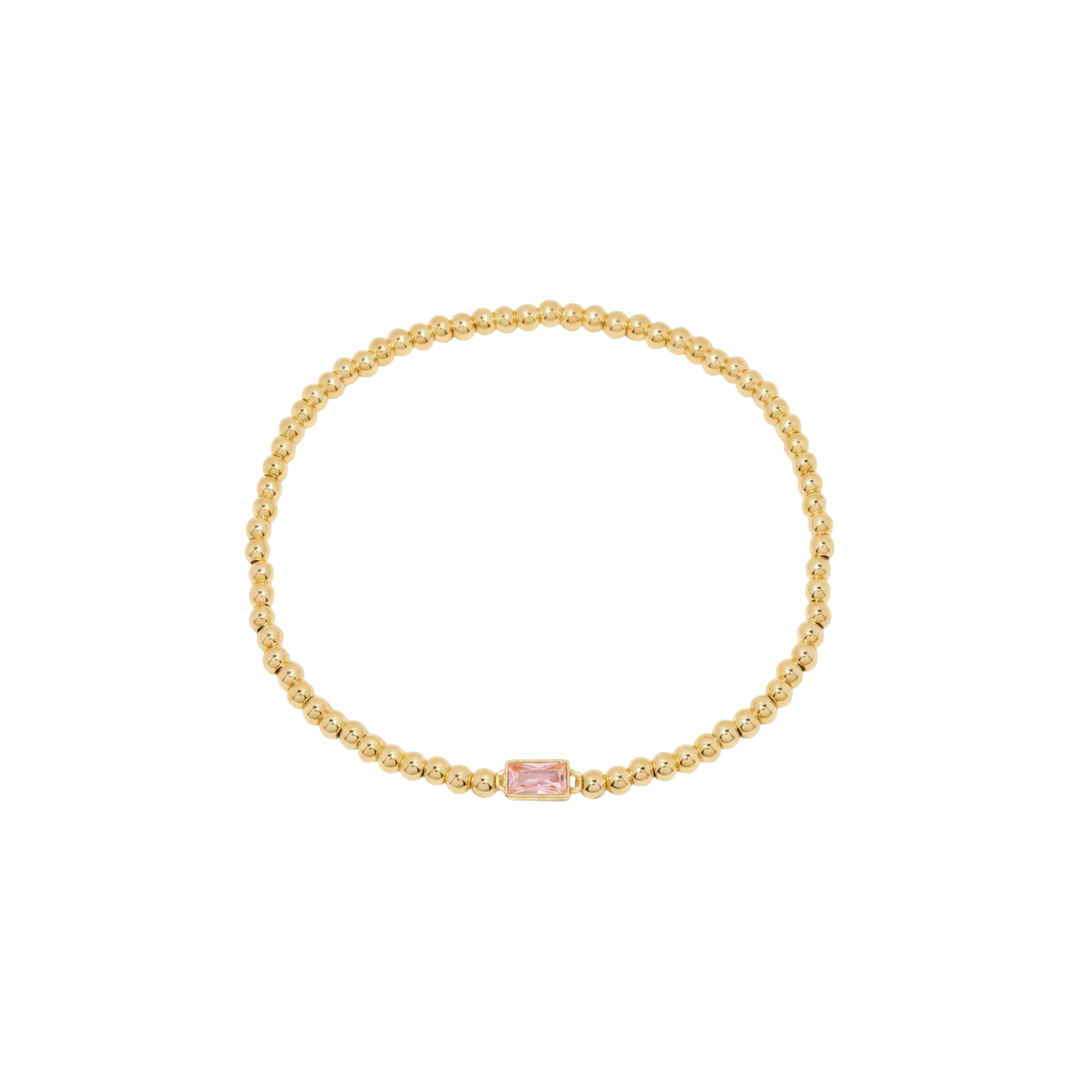 Gold Bead Gem Bracelet