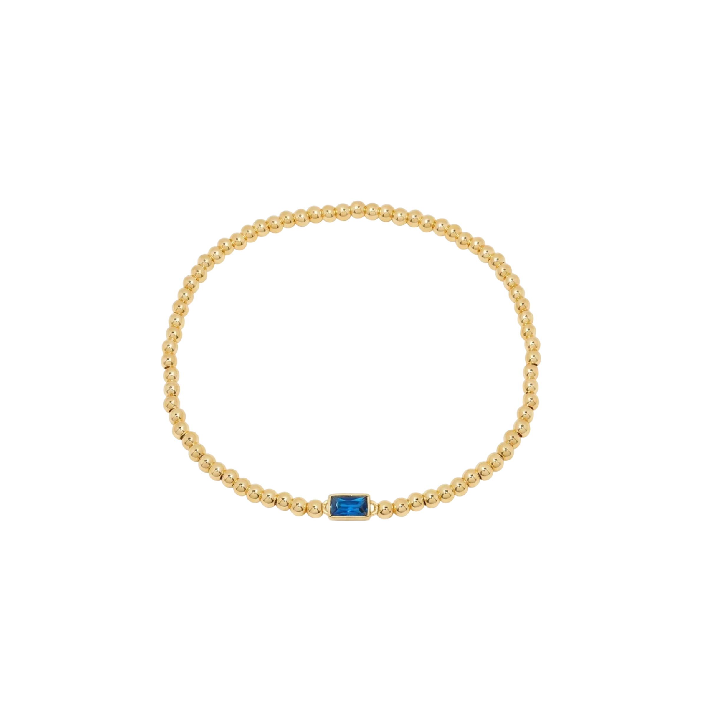 Gold Bead Gem Bracelet