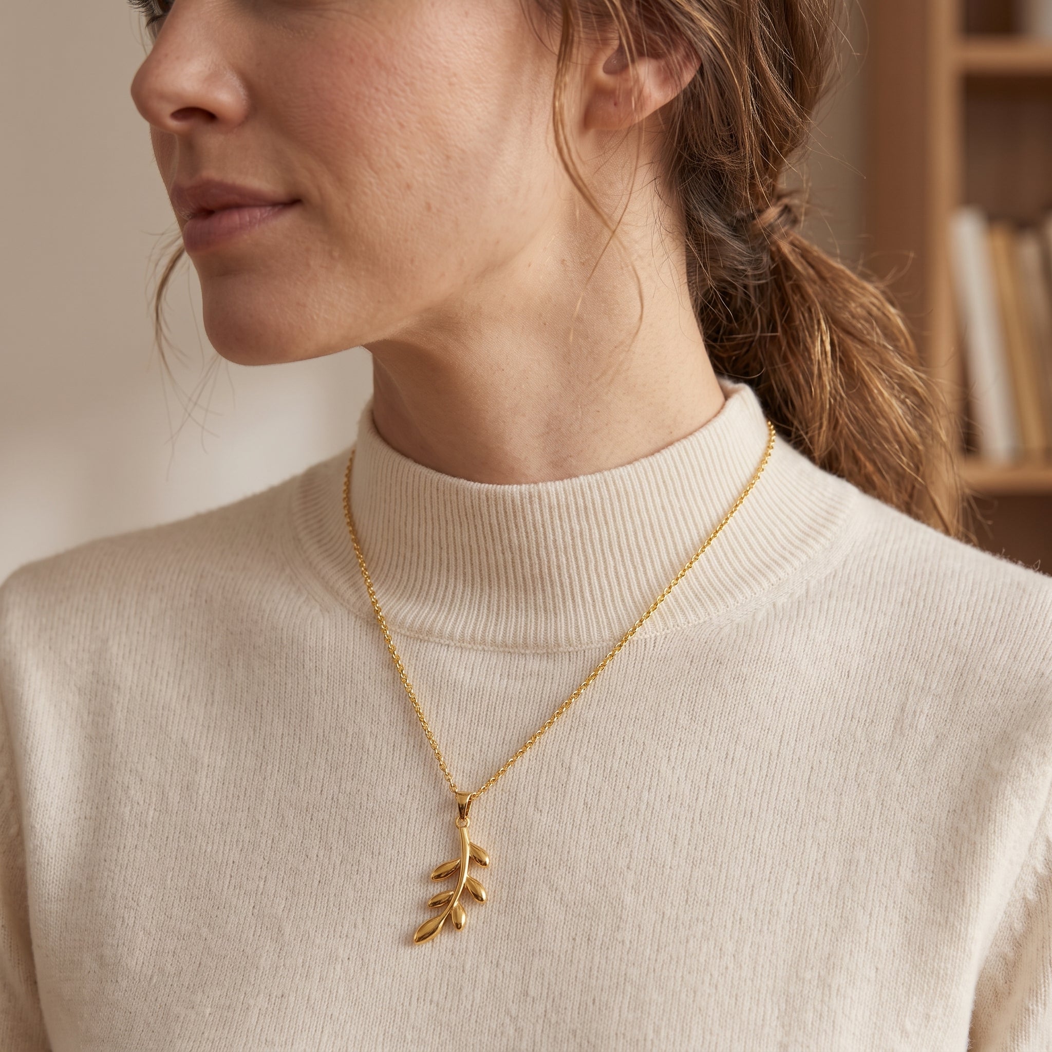 Qamar Palestine Olive Branch Necklace