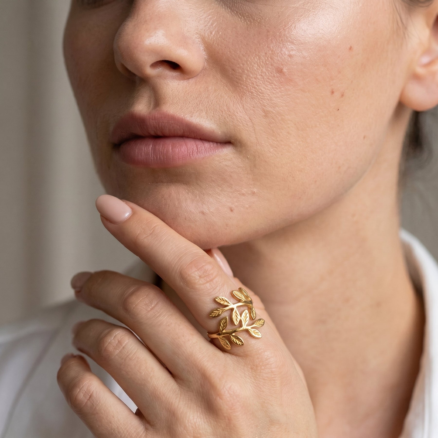 Qamar Palestine Olive Leaf Ring