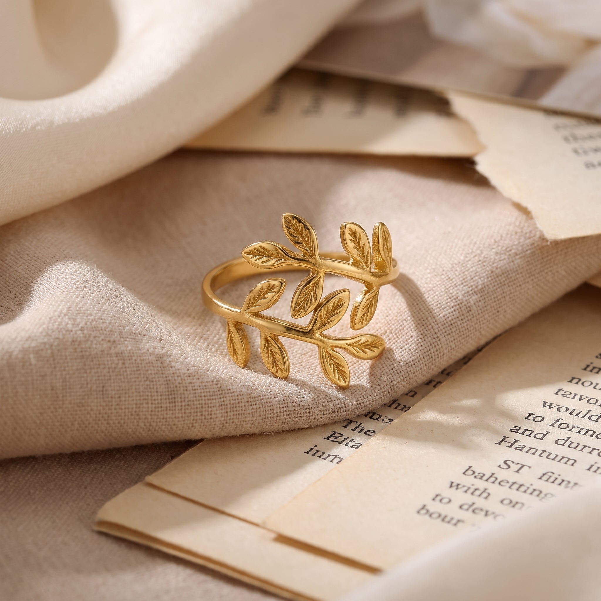 Qamar Palestine Olive Leaf Ring