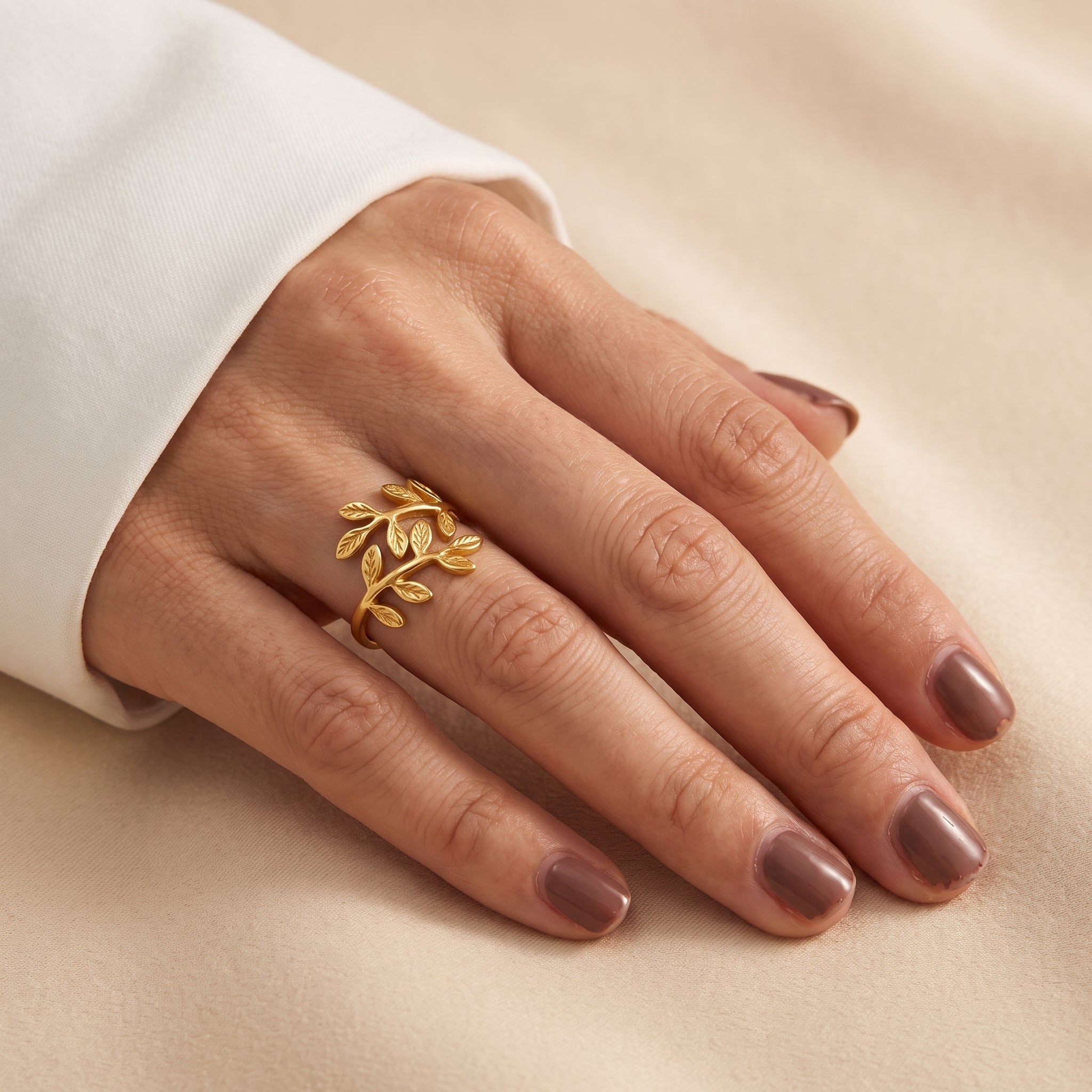 Qamar Palestine Olive Leaf Ring