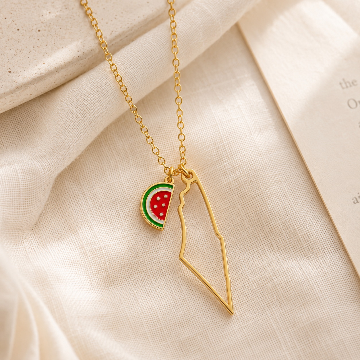 Qamar Palestine Charm Necklace