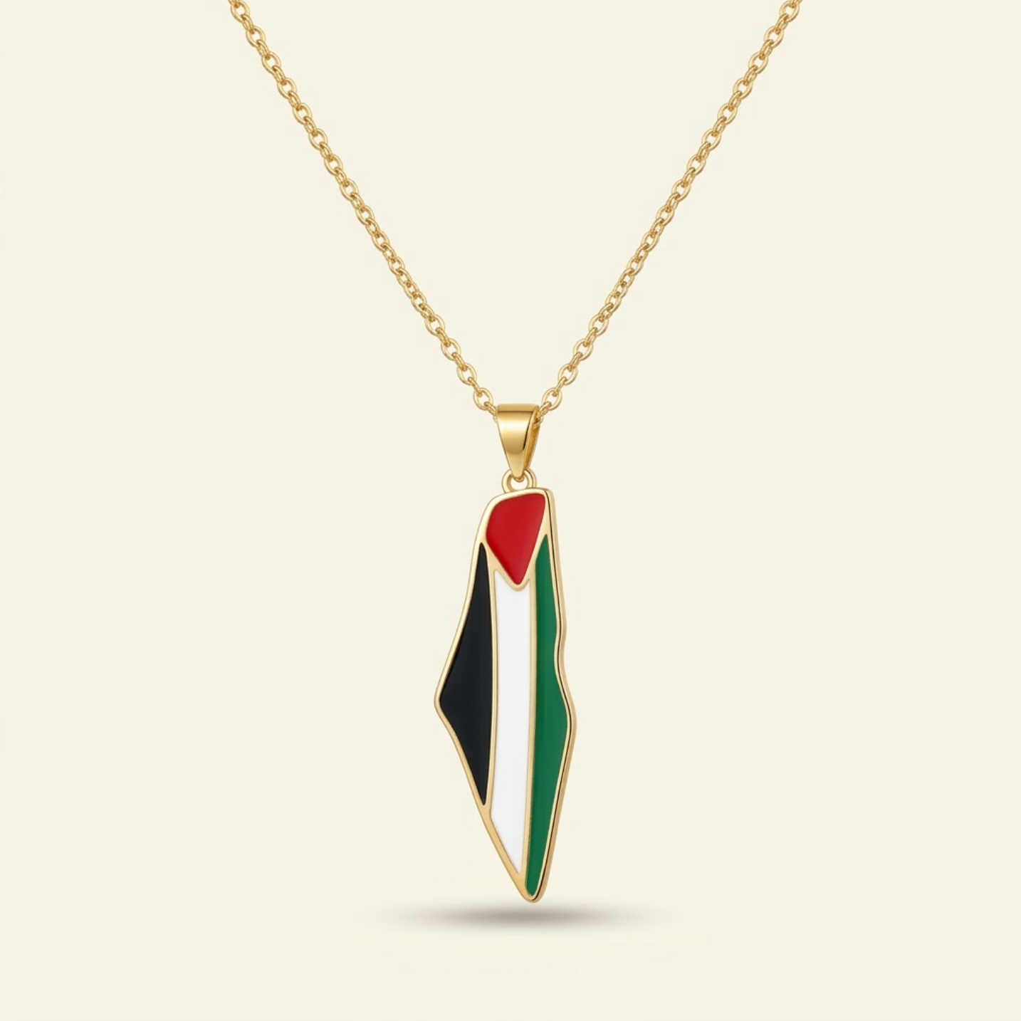 Qamar Palestine Pride Map Necklace