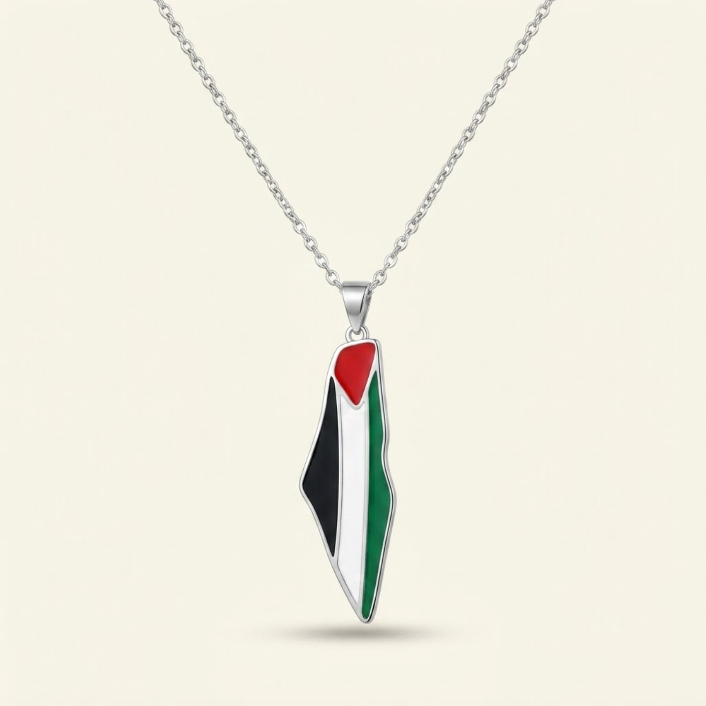 Qamar Palestine Pride Map Necklace
