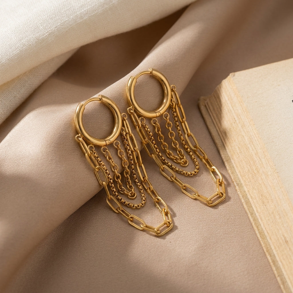 Layered Fringe Hoops