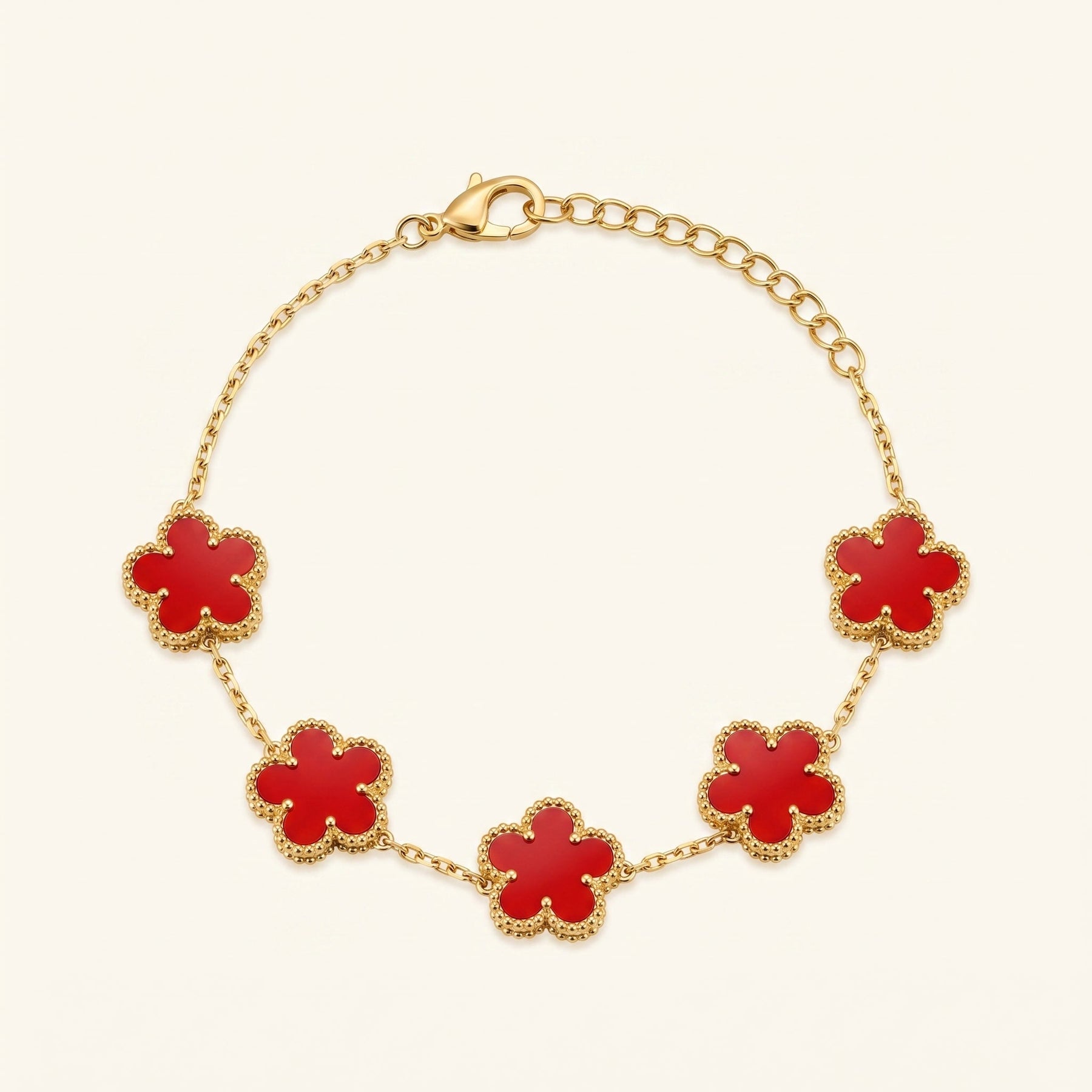 Red & Gold Bloom Bracelet