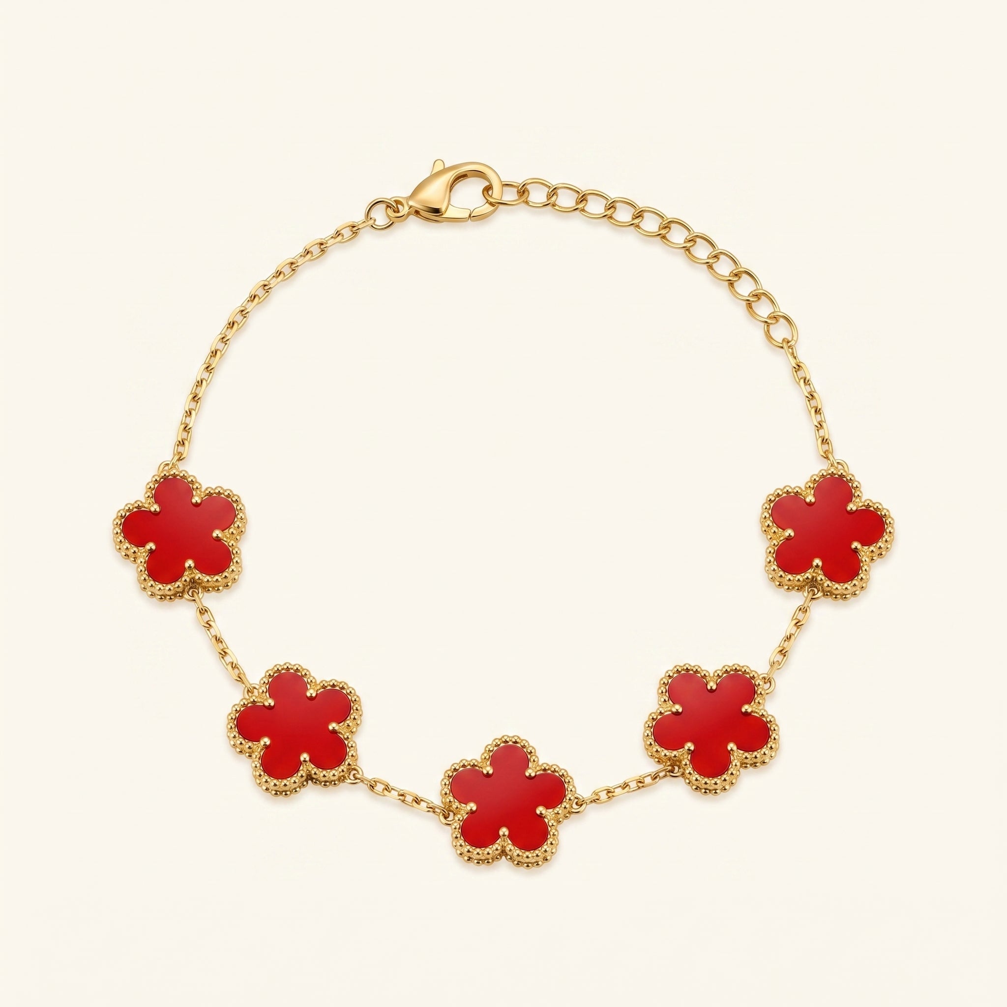 Red & Gold Bloom Bracelet