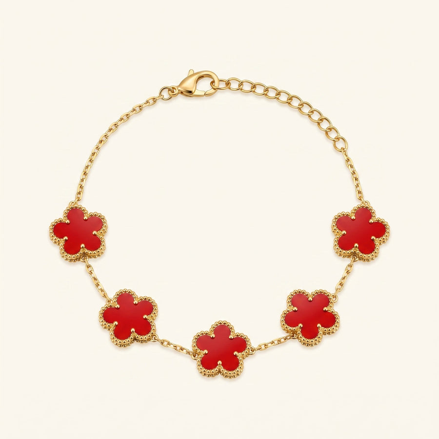 Red & Gold Bloom Bracelet