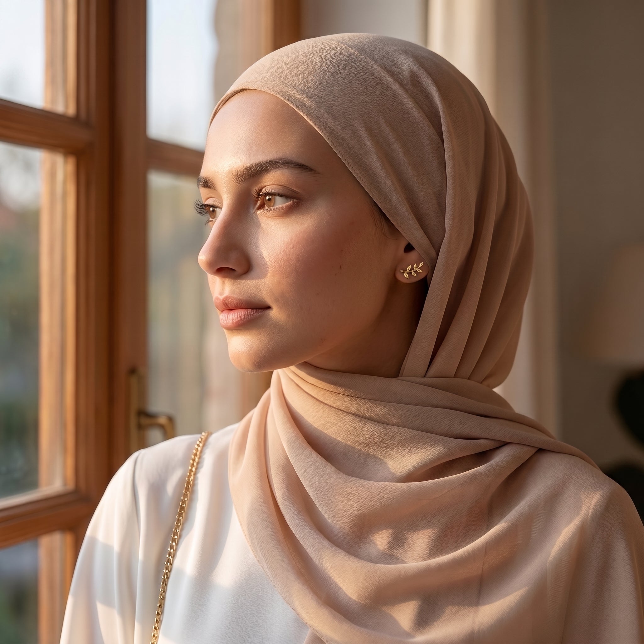 Qamar Sakinah Leaf Earrings