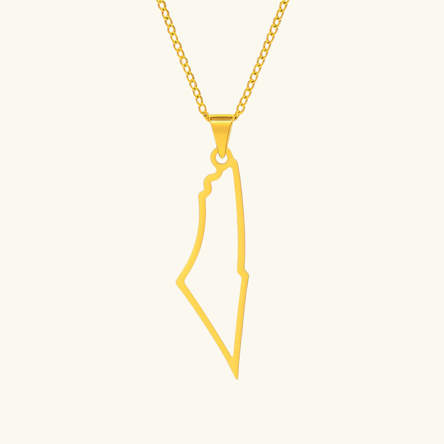 Qamar Palestine Map Necklace