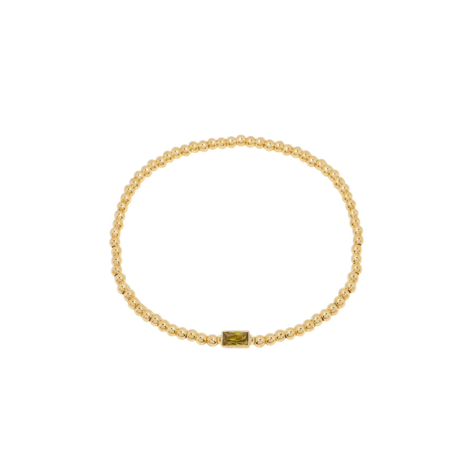 Gold Bead Gem Bracelet