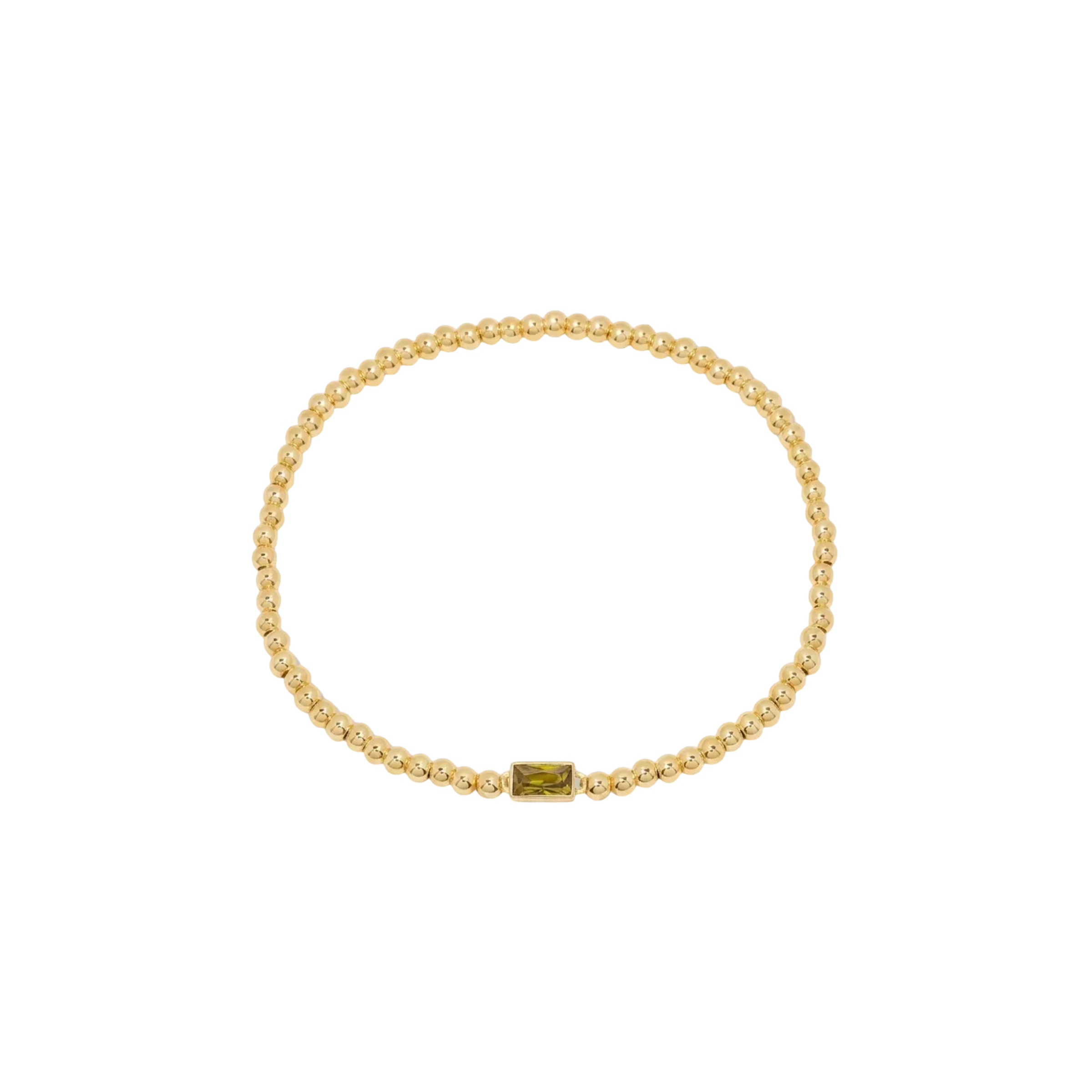 Gold Bead Gem Bracelet