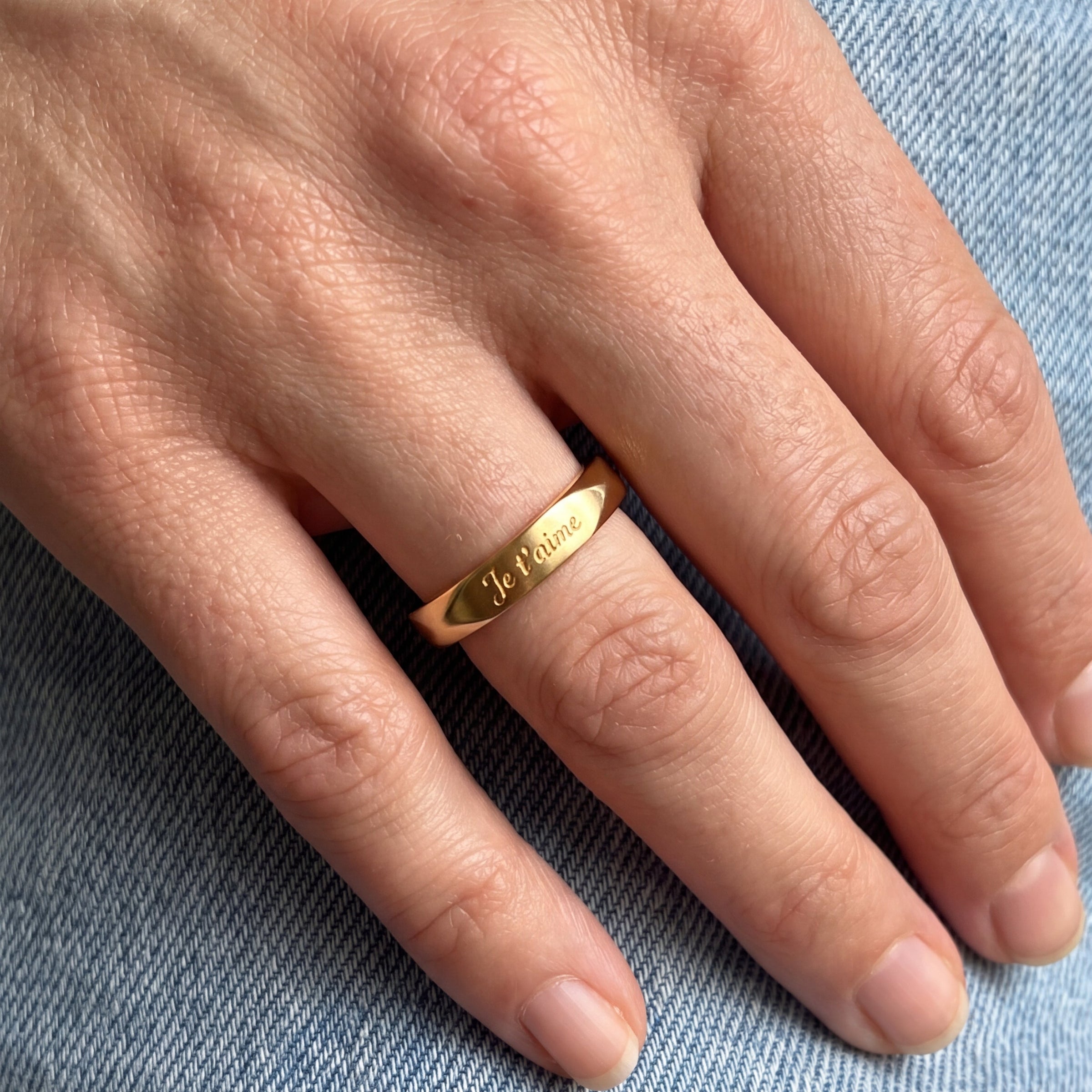 Love Script Band Ring