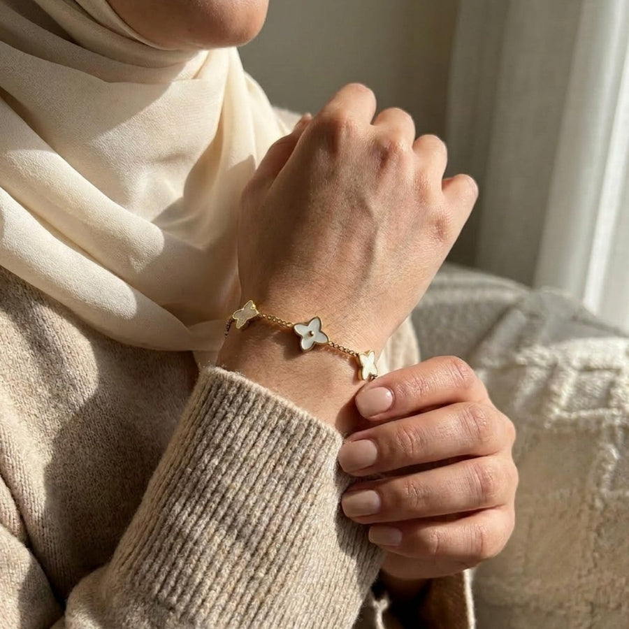 White Blossom Petal Bracelet