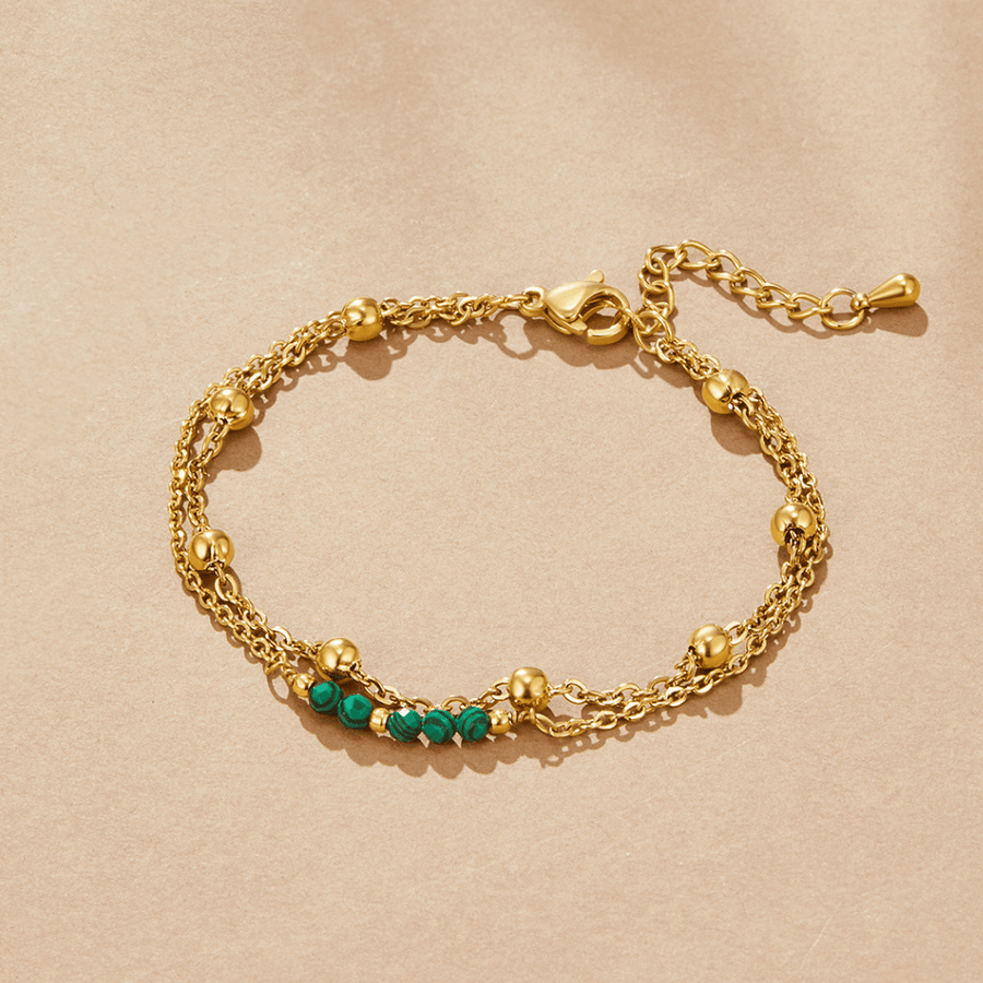 Alfa Green Malachite Bead Bracelet