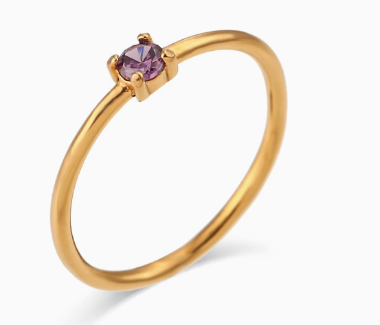 Petite Birth Gem Ring