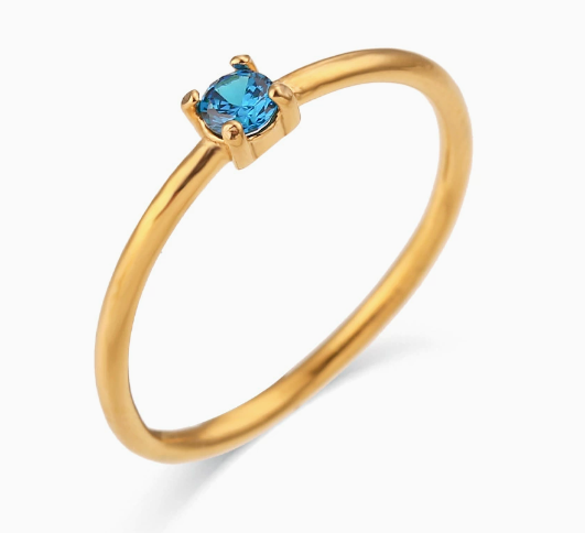 Petite Birth Gem Ring