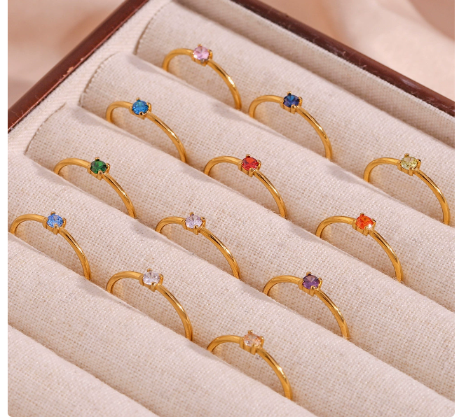 Petite Birth Gem Ring
