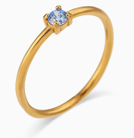 Petite Birth Gem Ring