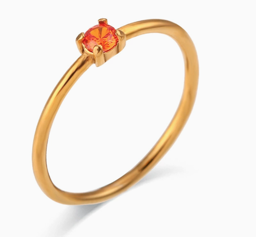Petite Birth Gem Ring