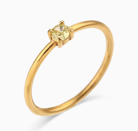 Petite Birth Gem Ring