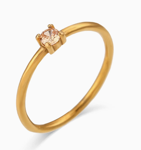 Petite Birth Gem Ring