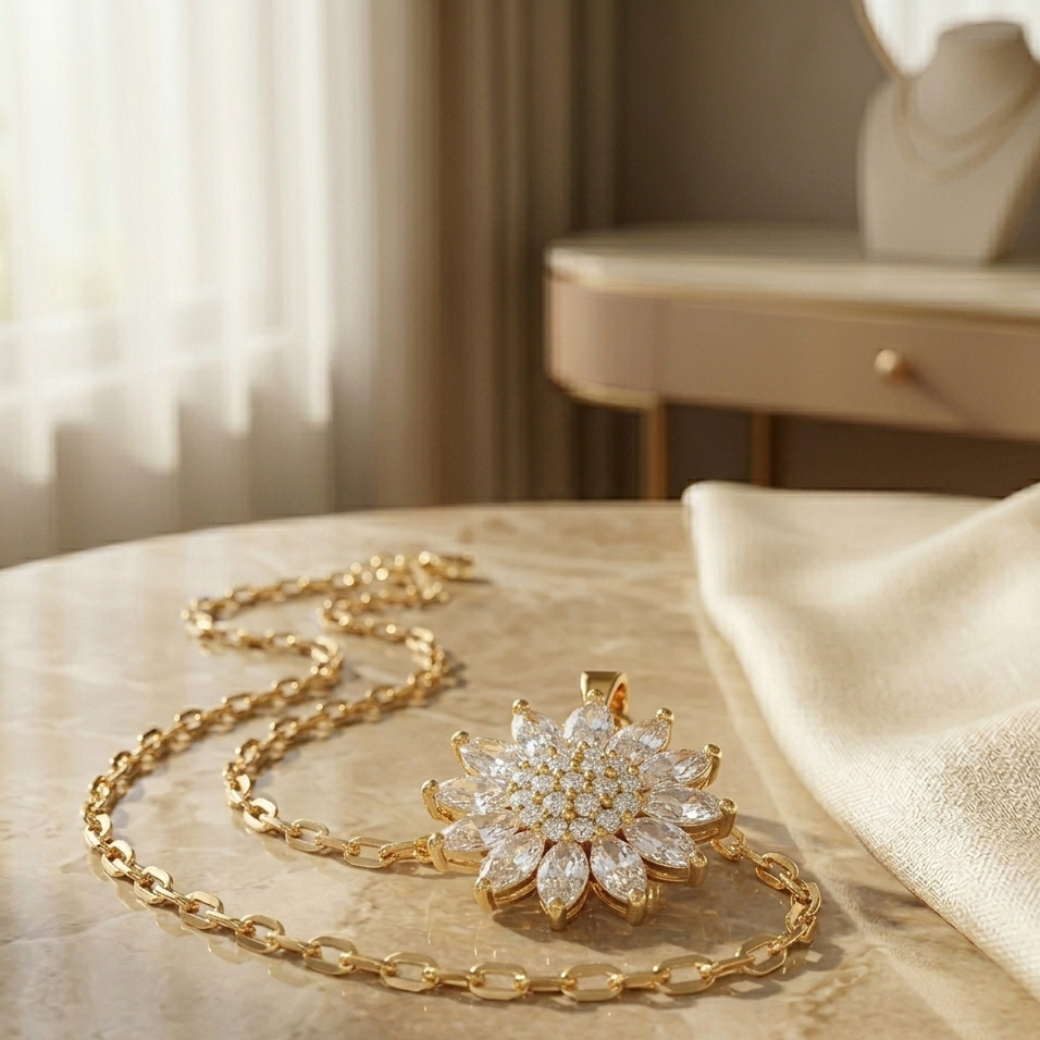 Qamar Zinnia Necklace